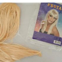 Peruca longa cabelo lisa cosplay festa 55cm loira