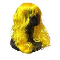 Peruca longa Cacheada sintética Amarela 45 cm cosplay