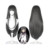 Peruca Longa Cinza Escuro Lisa Estilo Anime Homura Akemi Para Cosplay, Fantasia E Festa De Halloween