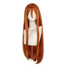 Peruca longa e reta laranja de 81 cm resistente ao calor para cosplay Peruca longa e reta laranja de 81 cm resistente ao calor para cosplay