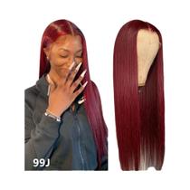 Peruca Longa Lisa Com Mechas Loiro Para Mulheres, Alta Qualidade, Sintética, Pré-arrancada 13x4