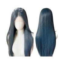 Peruca Longa Lisa Marrom Com Renda Frontal Para Mulheres, Cabelo Sintético Resistente Ao Calor Para