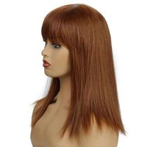 Peruca Longa Lisa Marrom feminina