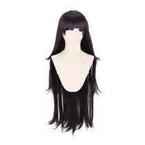 Peruca Longa Preta Roxa Mikan Tsumiki Para Meninas, Acessório De Cabelo Para Cosplay, Festa E Peruca Longa Preta Roxa Mikan Tsumiki Para Meninas, Acessório De Cabelo Para Cosplay, Festa E