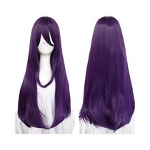 Peruca Longa Roxa Com Franja Para Mulheres E Meninas, Peruca Sintética Para Cosplay Do Anime Doki Peruca Longa Roxa Com Franja Para Mulheres E Meninas, Peruca Sintética Para Cosplay Do Anime Doki