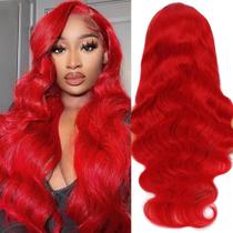 Peruca Loyom Red Human Hair 13x4 Body Wave 180% Densidade 56cm Peruca Loyom Red Human Hair 13x4 Body Wave 180% Densidade 56cm