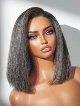 Peruca LUVME HAIR Grey Salt & Pepper Bob 30 cm pré-cortada sem cola Peruca LUVME HAIR Grey Salt & Pepper Bob 30 cm pré-cortada sem cola