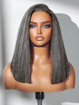 Peruca LUVME HAIR Grey Salt & Pepper Bob 35 cm, pré-cortada, sem cola Peruca LUVME HAIR Grey Salt & Pepper Bob 35 cm, pré-cortada, sem cola
