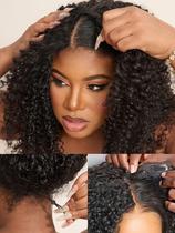 Peruca LUVME HAIR V Part Kinky Curly 100% cabelo humano de 18 polegadas