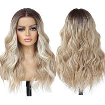 Peruca LuxeMelan Ash Blonde Balayage Blonde 50 cm Natural Ondulada Peruca LuxeMelan Ash Blonde Balayage Blonde 50 cm Natural Ondulada