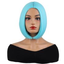Peruca MAGQOO Light Blue Bob 25cm sintética resistente ao calor