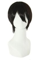 Peruca Map of Beauty Men, curta reta, 30 cm, fantasia de cosplay preta Peruca Map of Beauty Men, curta reta, 30 cm, fantasia de cosplay preta