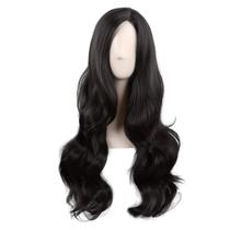Peruca MapOfBeauty Cosplay Long Wavy Curly Sintética 70 cm preta