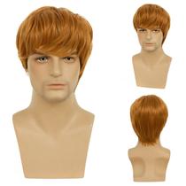 Peruca masculina Beweig, curta, laranja, sintética, cosplay, Halloween
