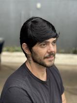 Peruca Masculina de Cabelo Humano Luís - 100% Natural, Preto, 5 cm