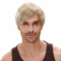 Peruca masculina loira sintética de 30,5 cm, natural, varrida lateralmente Peruca masculina loira sintética de 30,5 cm, natural, varrida lateralmente