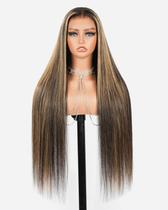 Peruca Megalook Hair Wear and Go sem cola Ombre Straight de 24 polegadas