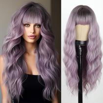Peruca MERISIHAIR, longa, ombre, roxa clara, ondulada, resistente ao calor