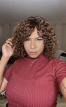 Peruca Miolo Lace Cabelo Humano Camila Lux Morena Iluminada F4/30 - 100% Cabelos Humanos