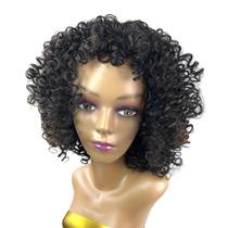 Peruca Modelo Sonya Cabelo Encaracolado Curto Afro Fibra Premium