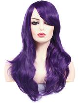 Peruca Morvally Big Wavy Purple 60 cm Sintética Resistente ao Calor