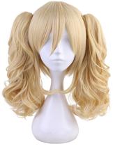 Peruca Morvally Short Straight Blonde Bob com rabo de cavalo para cosplay