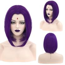 Peruca MUPUL Purple Short Bob Synthetic Cosplay Peruca