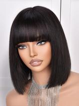 Peruca MURAME Bob 100% cabelo humano 210% de densidade com franja de 25 cm Peruca MURAME Bob 100% cabelo humano 210% de densidade com franja de 25 cm