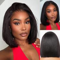 Peruca MUXFILLA Bob 25cm Cabelo humano 13x4 HD Lace Frontal