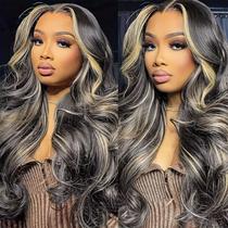 Peruca MUZOJET 28" 1B/27 Ombre Balayage Cabelo Humano