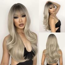 Peruca N NAYASA Long Dirty Blonde em camadas com franja Ombre 60cm