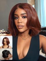 Peruca Nadula Bye Bye Knots Marrom avermelhado Short Body Wave Bob