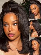 Peruca Nadula Light Yaki Wavy Bob 35cm Cabelo humano 150% de densidade Peruca Nadula Light Yaki Wavy Bob 35cm Cabelo humano 150% de densidade