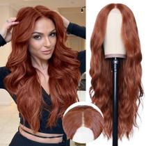 Peruca NAYOO Long Auburn Wavy 66cm de fibra sintética para mulheres Peruca NAYOO Long Auburn Wavy 66cm de fibra sintética para mulheres