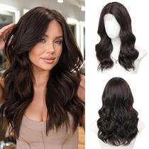 Peruca Niceone Hair 18 polegadas marrom escuro, ondulado médio, sintético