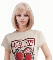Peruca NJJYXH Strawberry Blonde Short Straight Bob para mulheres Peruca NJJYXH Strawberry Blonde Short Straight Bob para mulheres