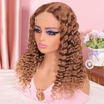 Peruca omswet Curly BOB 100% cabelo humano 200 densidade 40 cm marrom claro Peruca omswet Curly BOB 100% cabelo humano 200 densidade 40 cm marrom claro