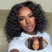 Peruca omswet Curly BOB 25cm Human Hair 200 Density para mulheres
