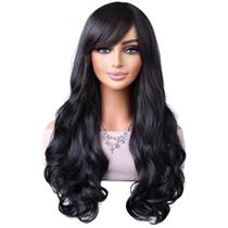 Peruca Ondulada Com Franja Lace Wig 70cm Organica