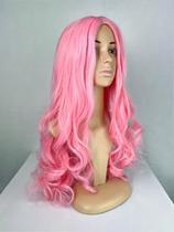 Peruca Ondulada Rosa Claro