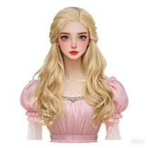 Peruca ondulada Wiggy Mermaid Blonde 70cm sintética para mulheres