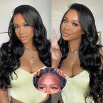 Peruca ONECHULY Wear and Go, cabelo humano sem cola, 60 cm, 180% de densidade