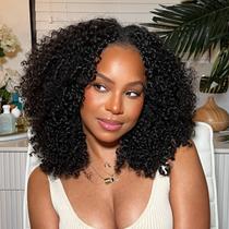 Peruca OQ Hair Afro Curly V Part Human Hair 180% Densidade 50cm Peruca OQ Hair Afro Curly V Part Human Hair 180% Densidade 50cm