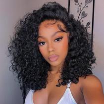 Peruca OQ HAIR Glueless Human Hair Kinky Curly 180% de densidade 18 polegadas