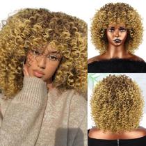peruca organica premium cacheada wig aspecto de natural afro