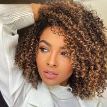 peruca organica premium cacheada wig aspecto de natural afro