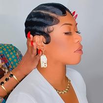 Peruca OYM HAIR Cabelo Humano Brasileiro Curto Pixie Ondulado