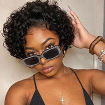 Peruca OYM HAIR Short Curly Pixie Cut Brazilian Virgin Hair