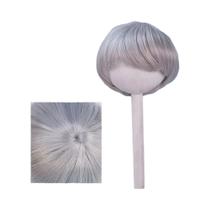 Peruca Para Boneca BJD SD 1/6, Cabelo Curto Liso Com Ondas, Substituível, Circunferência Da Cabeça