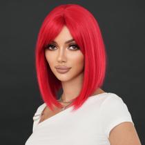 Peruca PARK YUN Red Short Straight Bob 35 cm com franja lateral